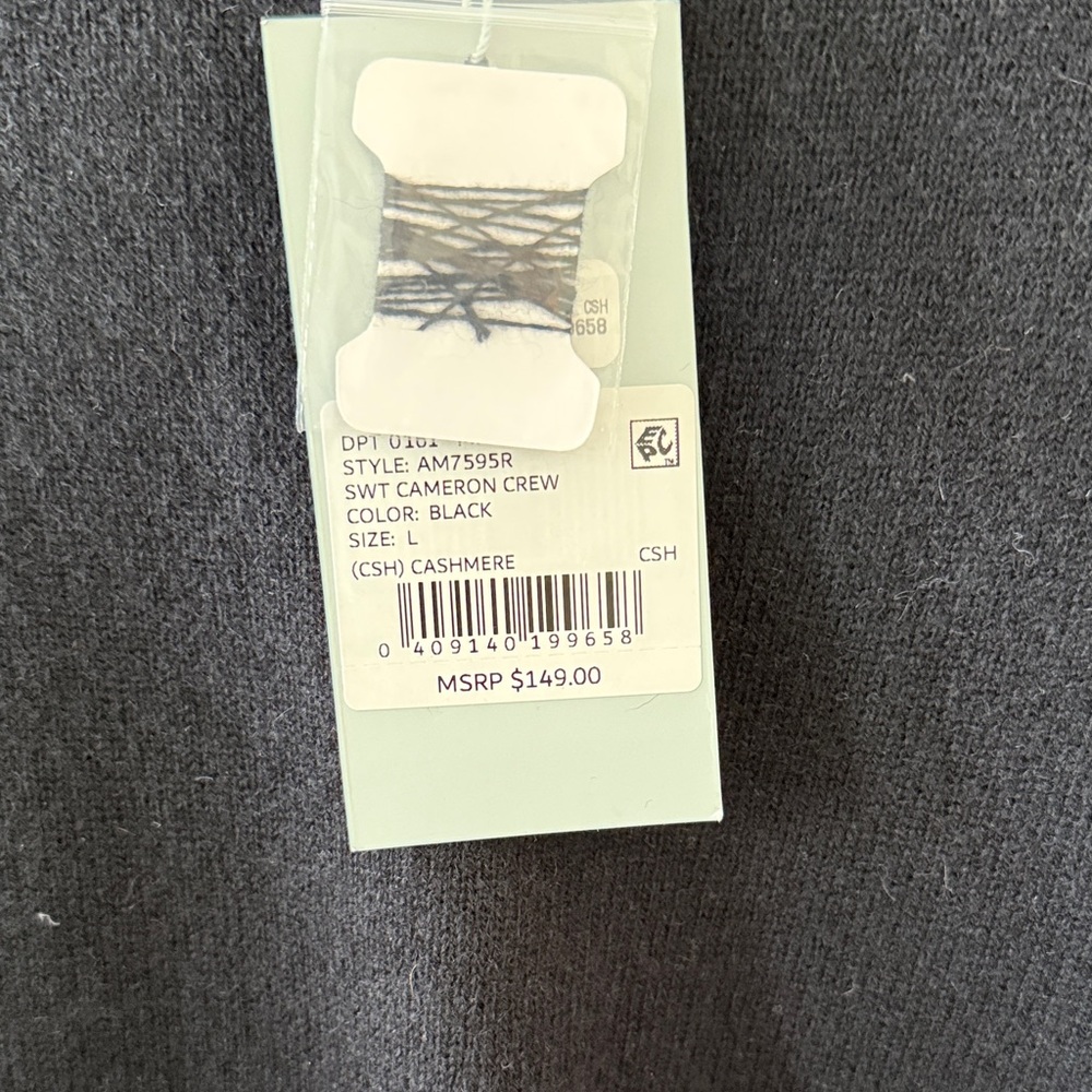 Antonio Melanie 100% Cashmere Cameron Black Crew Neck Sweater NWT - Picture 2 of 4